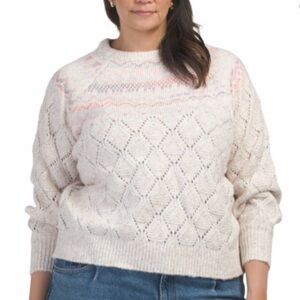 NEW Democracy Women’s Pointelle Mix Sweater Size 1X NWT